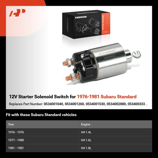 12V Starter Solenoid Switch for 1976-1981 Subaru Standard
