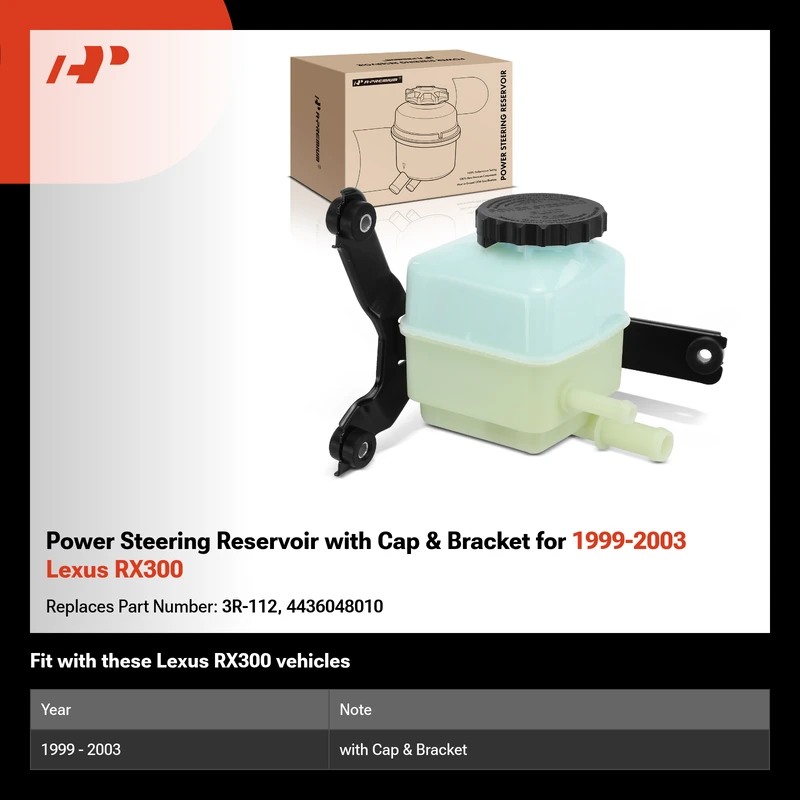 Power Steering Reservoir with Cap & Bracket for 1999-2003 Lexus RX300
