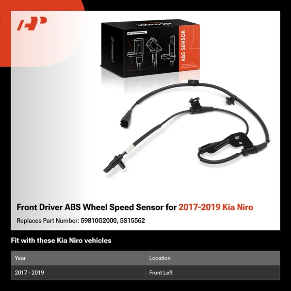 Front Driver ABS Wheel Speed Sensor for 2017-2019 Kia Niro