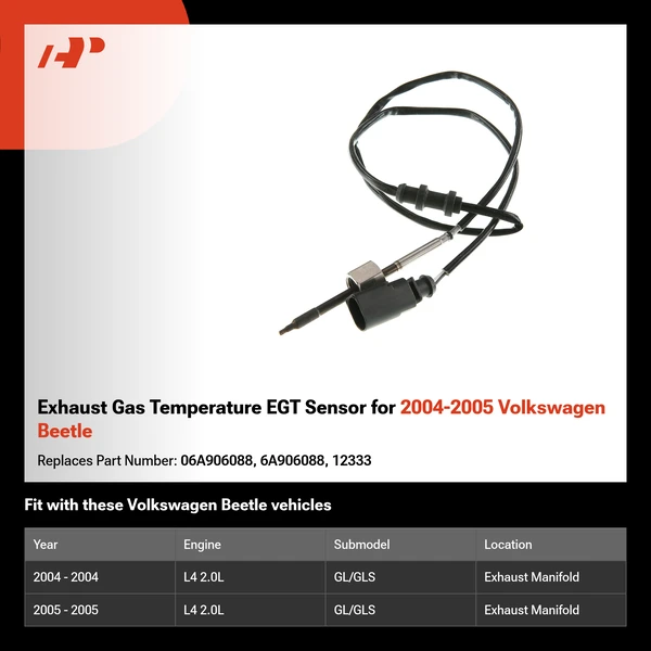 Exhaust Gas Temperature EGT Sensor for 2004-2005 Volkswagen Beetle