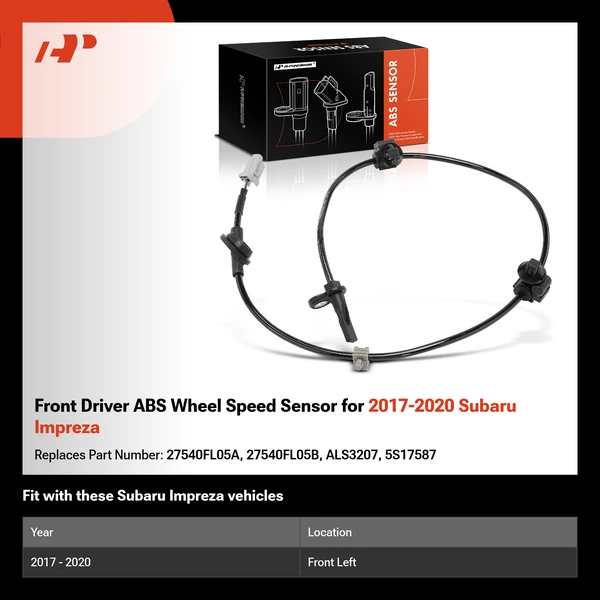 Front Driver ABS Wheel Speed Sensor for 2017-2020 Subaru Impreza