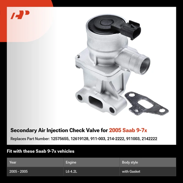 Secondary Air Injection Check Valve for 2005 Saab 9-7x