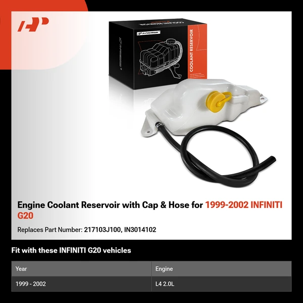 Engine Coolant Reservoir with Cap & Hose for 1999-2002 INFINITI G20