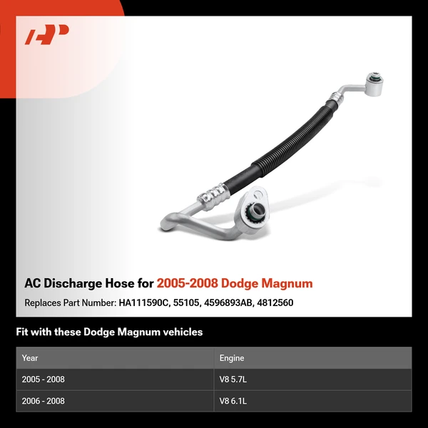 AC Discharge Hose for 2005-2008 Dodge Magnum