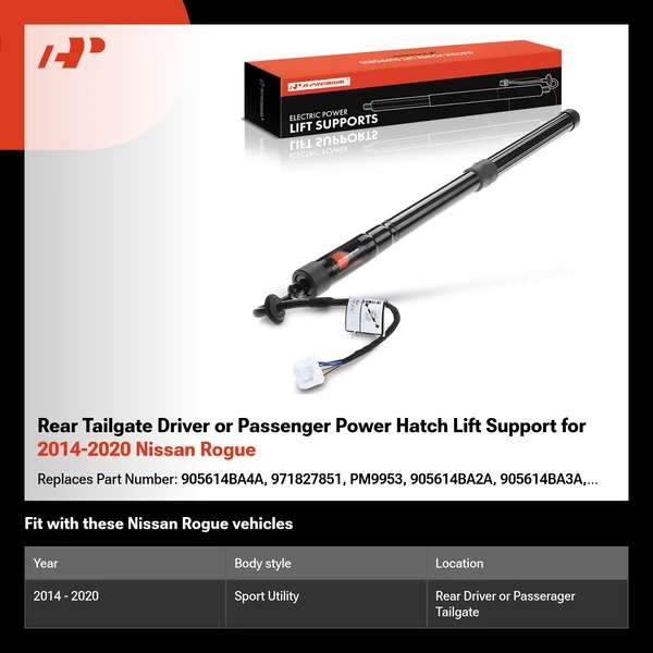 Rear Tailgate Driver or Passenger Power Hatch Lift Support for 2014-2020 Nissan Rogue