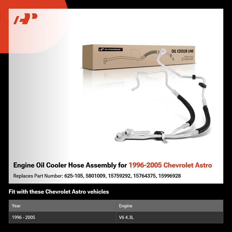 Engine Oil Cooler Hose Assembly for 1996-2005 Chevrolet Astro