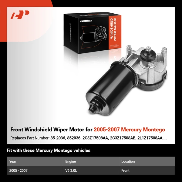 Front Windshield Wiper Motor for 2005-2007 Mercury Montego