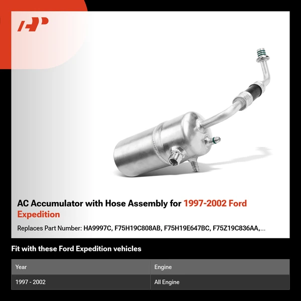 AC Accumulator with Hose Assembly for 1997-2002 Ford Expedition