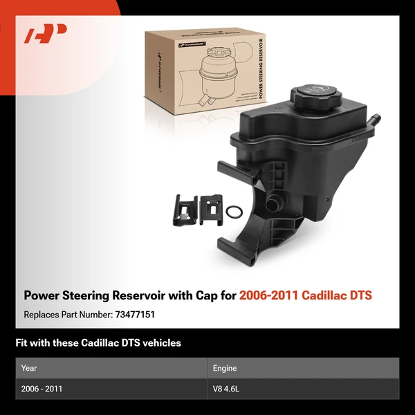 Power Steering Reservoir with Cap for 2006-2011 Cadillac DTS