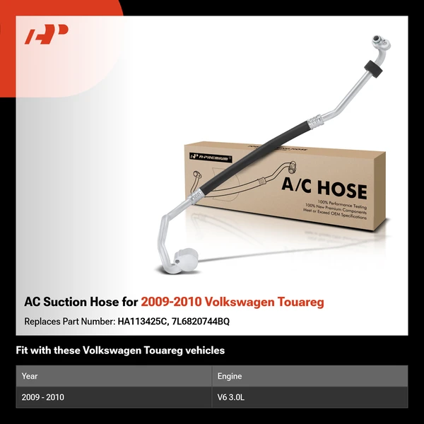 AC Suction Hose for 2009-2010 Volkswagen Touareg