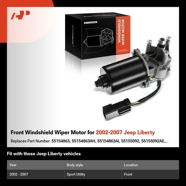 Front Windshield Wiper Motor for 2002-2007 Jeep Liberty
