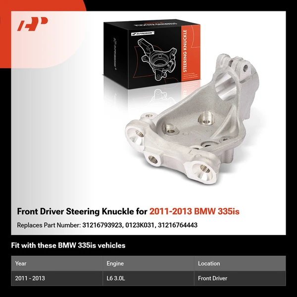 Front Driver Steering Knuckle for 2011-2013 BMW 335is