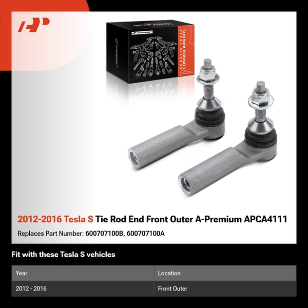 2012-2016 Tesla S Tie Rod End Front Outer A-Premium APCA4111