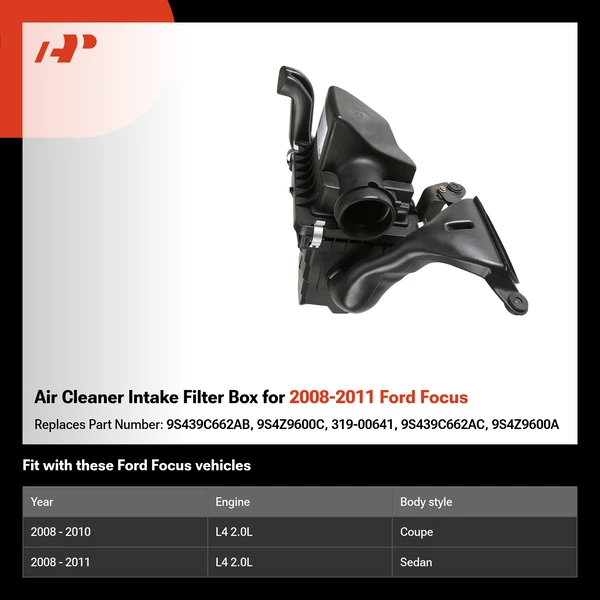 Air Cleaner Intake Filter Box for 2008-2011 Ford Focus