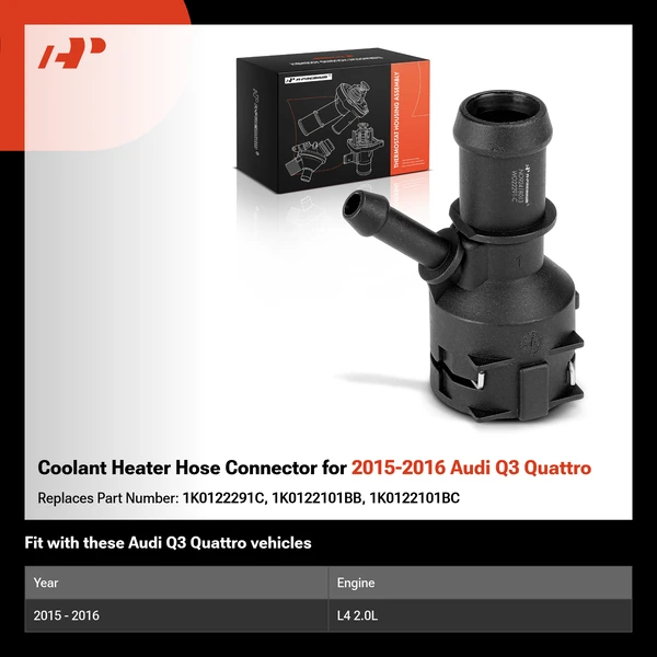 Coolant Heater Hose Connector for 2015-2016 Audi Q3 Quattro