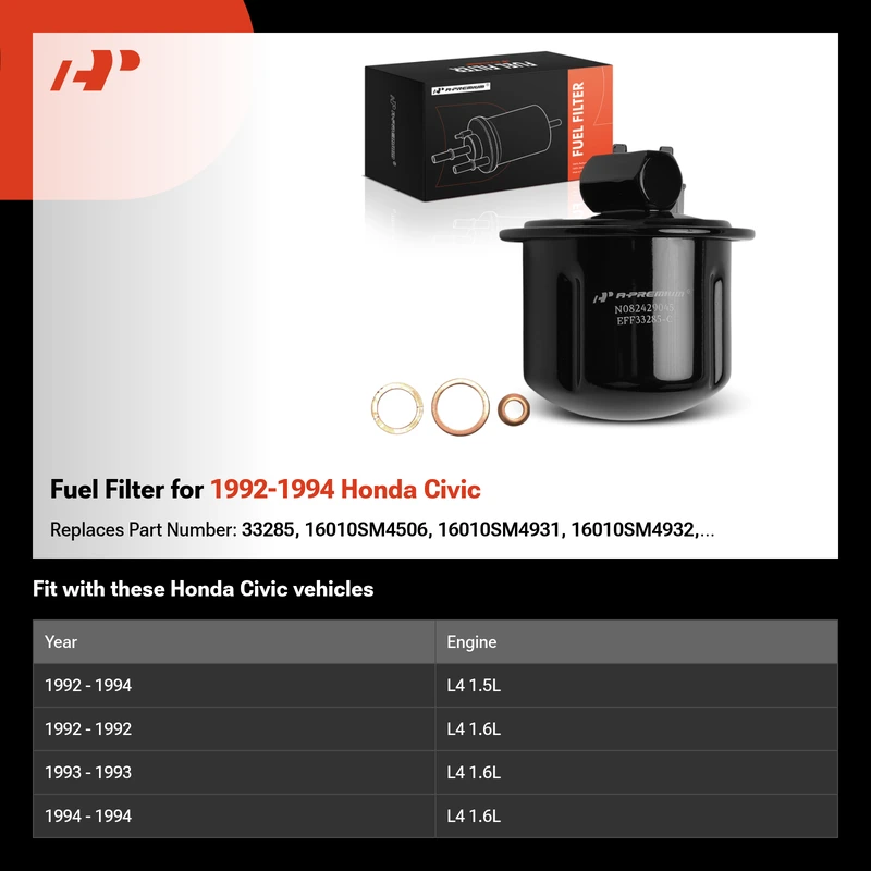 Fuel Filter for 1992-1994 Honda Civic
