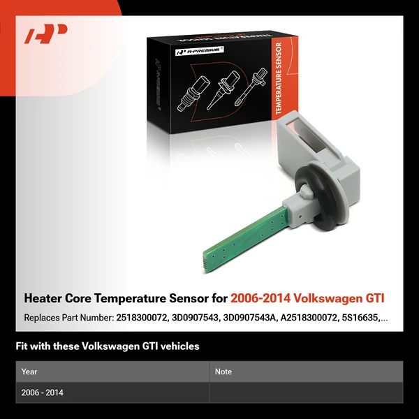 Heater Core Temperature Sensor for 2006-2014 Volkswagen GTI