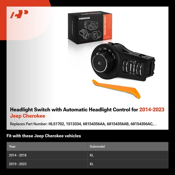 Headlight Switch with Automatic Headlight Control for 2014-2023 Jeep Cherokee