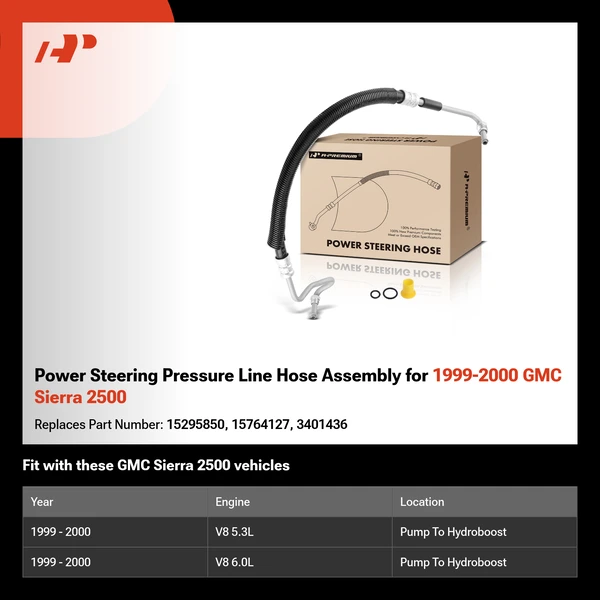 Power Steering Pressure Line Hose Assembly for 1999-2000 GMC Sierra 2500