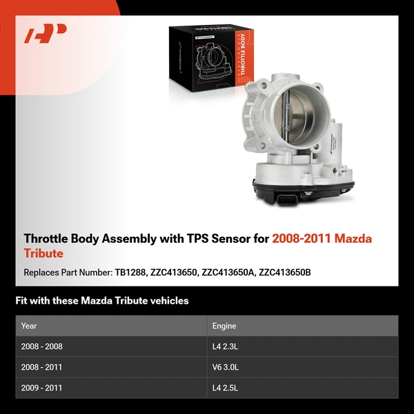 Throttle Body Assembly with TPS Sensor for 2008-2011 Mazda Tribute