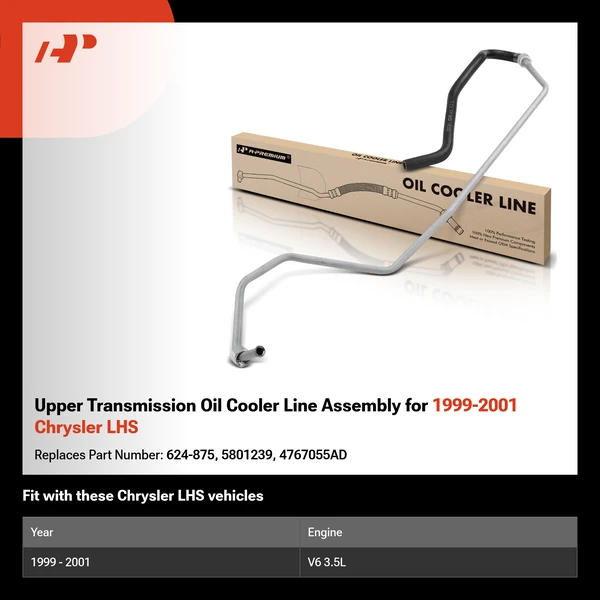 Upper Transmission Oil Cooler Line Assembly for 1999-2001 Chrysler LHS