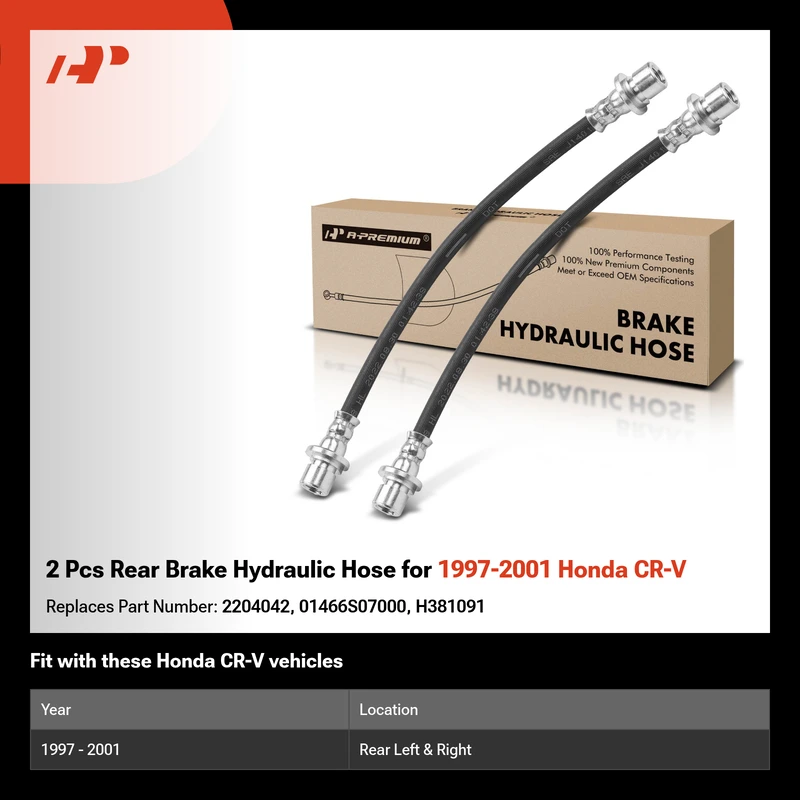 2 Pcs Rear Brake Hydraulic Hose for 1997-2001 Honda CR-V