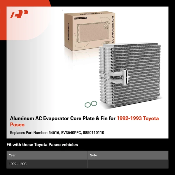 Aluminum AC Evaporator Core Plate & Fin for 1992-1993 Toyota Paseo