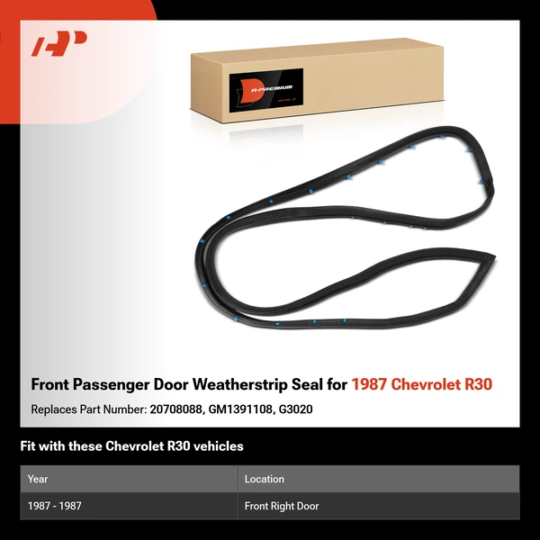 Front Passenger Door Weatherstrip Seal for 1987 Chevrolet R30