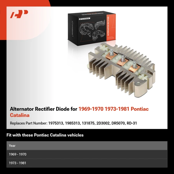 Alternator Rectifier Diode for 1969-1970 1973-1981 Pontiac Catalina