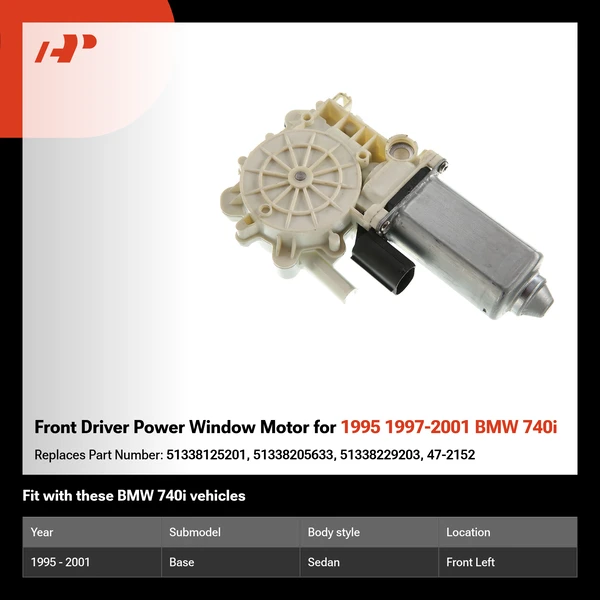 Front Driver Power Window Motor for 1995 1997-2001 BMW 740i