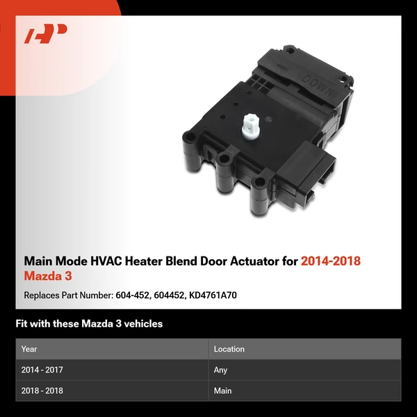 Main Mode HVAC Heater Blend Door Actuator for 2014-2018 Mazda 3