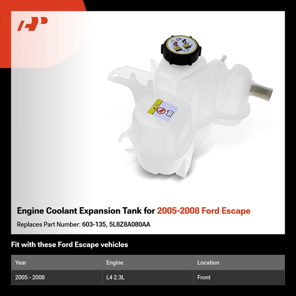 Engine Coolant Expansion Tank for 2005-2008 Ford Escape