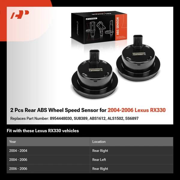 2 Pcs Rear ABS Wheel Speed Sensor for 2004-2006 Lexus RX330