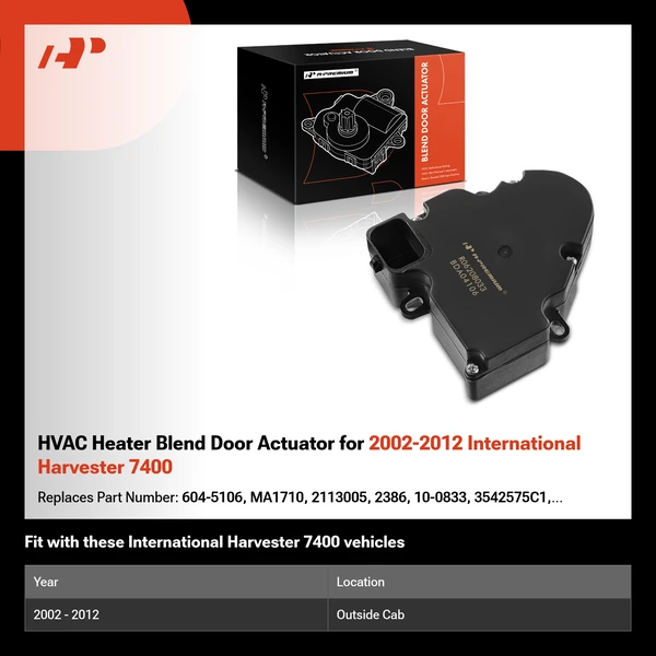 HVAC Heater Blend Door Actuator for 2002-2012 International Harvester 7400