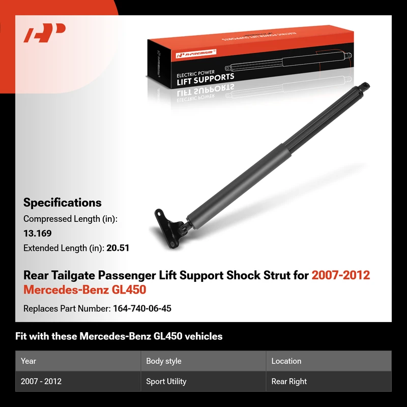 Rear Tailgate Passenger Lift Support Shock Strut for 2007-2012 Mercedes-Benz GL450