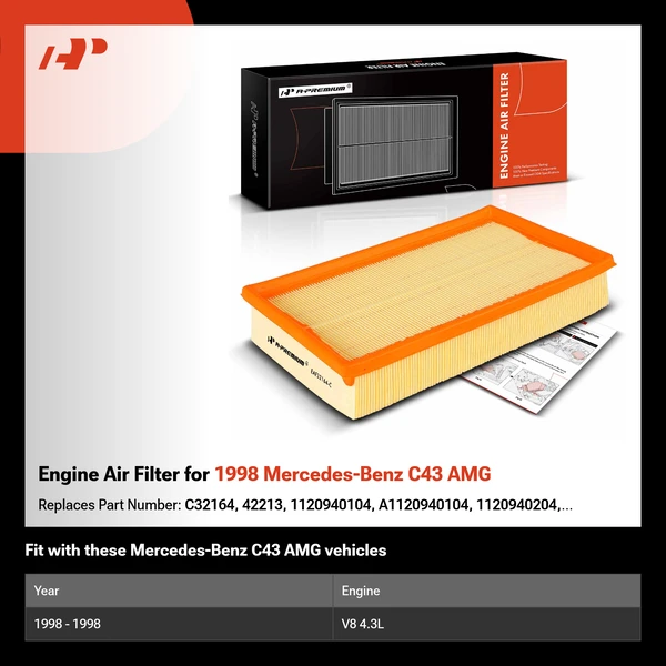 Engine Air Filter for 1998 Mercedes-Benz C43 AMG