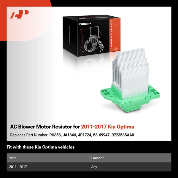 AC Blower Motor Resistor for 2011-2017 Kia Optima