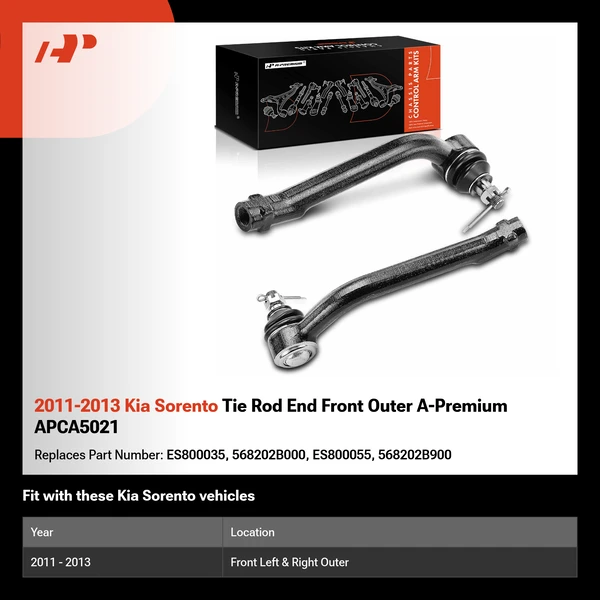 2011-2013 Kia Sorento Tie Rod End Front Outer A-Premium APCA5021