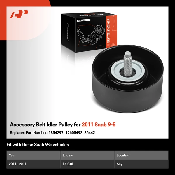 Accessory Belt Idler Pulley for 2011 Saab 9-5