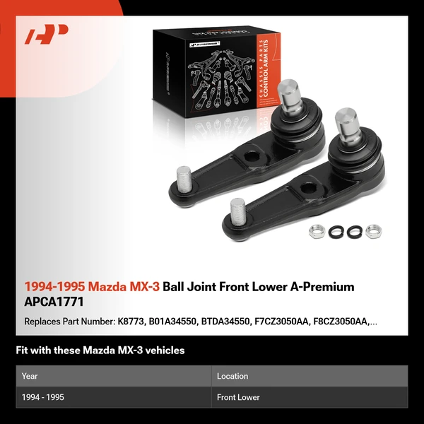 1994-1995 Mazda MX-3 Ball Joint Front Lower A-Premium APCA1771
