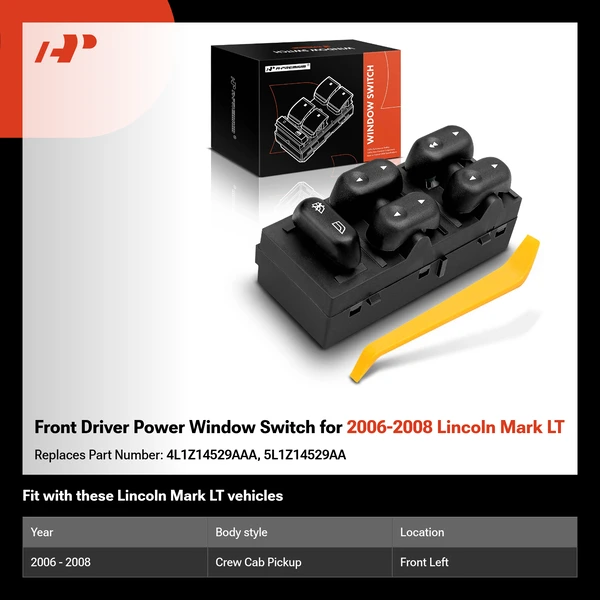 Front Driver Power Window Switch for 2006-2008 Lincoln Mark LT