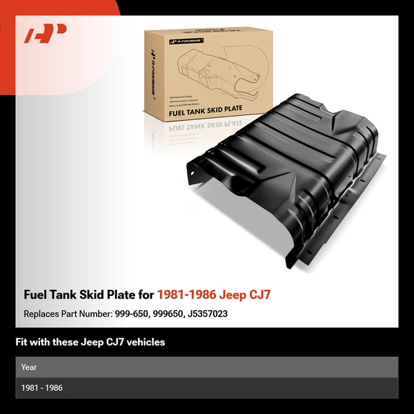 Fuel Tank Skid Plate for 1981-1986 Jeep CJ7