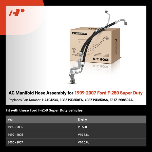 AC Manifold Hose Assembly for 1999-2007 Ford F-250 Super Duty