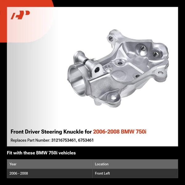 Front Driver Steering Knuckle for 2006-2008 BMW 750i