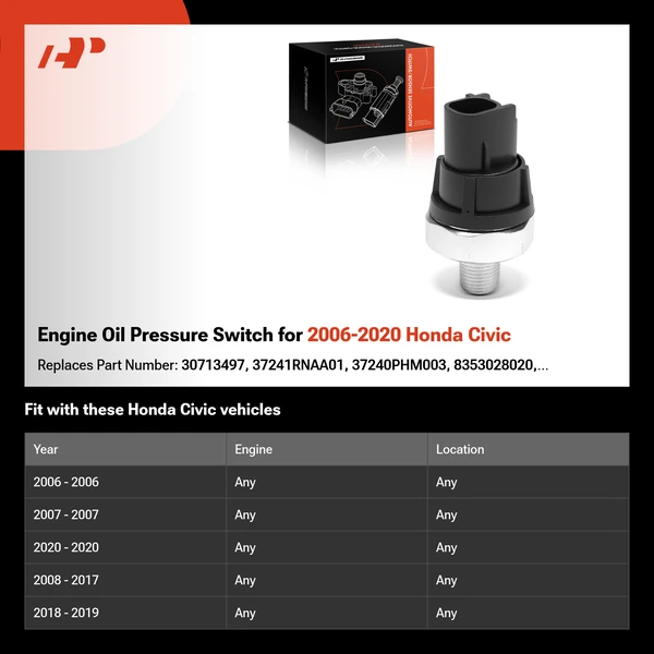 Engine Oil Pressure Switch for 2006-2020 Honda Civic