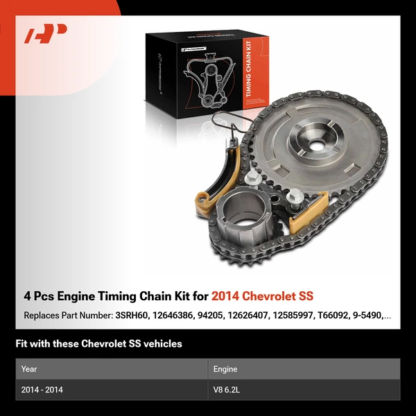 4 Pcs Engine Timing Chain Kit for 2014 Chevrolet SS
