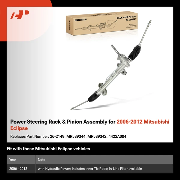 Power Steering Rack & Pinion Assembly for 2006-2012 Mitsubishi Eclipse