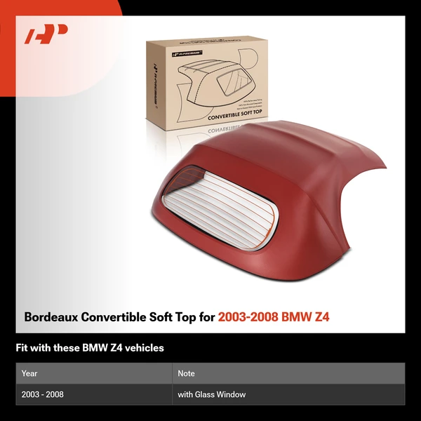 Bordeaux Convertible Soft Top for 2003-2008 BMW Z4