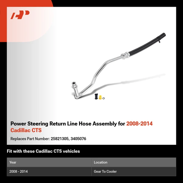 Power Steering Return Line Hose Assembly for 2008-2014 Cadillac CTS