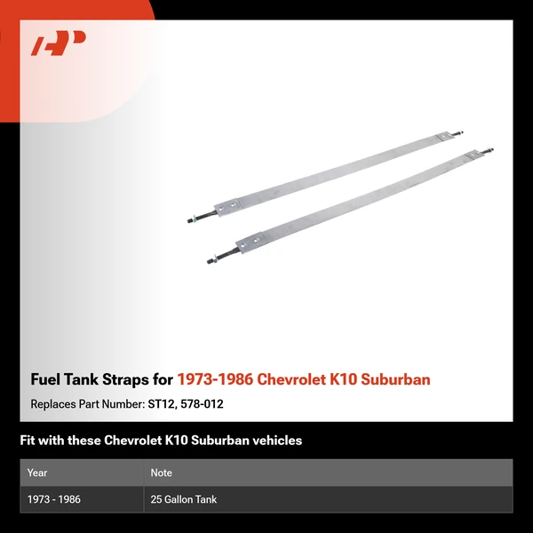 Fuel Tank Straps for 1973-1986 Chevrolet K10 Suburban